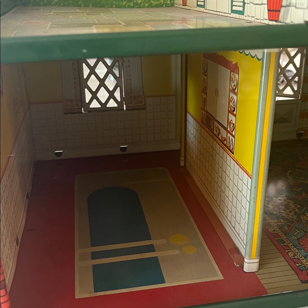 Vintage MCM T. Cohn Tin Litho Dollhouse 1948 - Picture 5 of 14